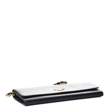 Prada Saffiano Metal Oro Chain Wallet Nero Black 4 of 10