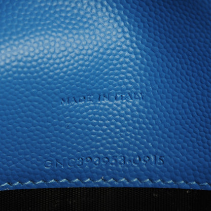 Saint Laurent Grain De Poudre Matelasse Chevron Monogram Envelope Chain Wallet Blue Clair 7 of 7