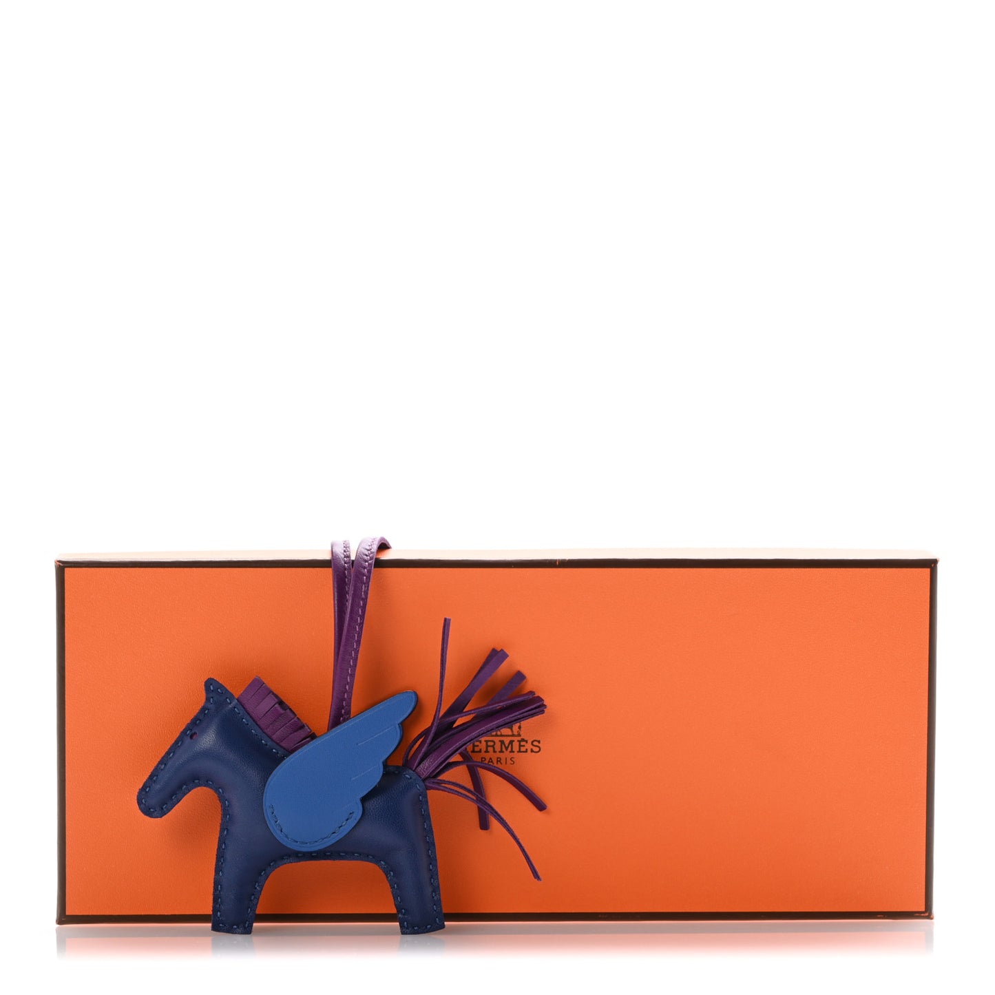 Milo Lambskin Grigri Rodeo Pegase Horse Bag Charm PM Bleu Saphir Violet Bleu France