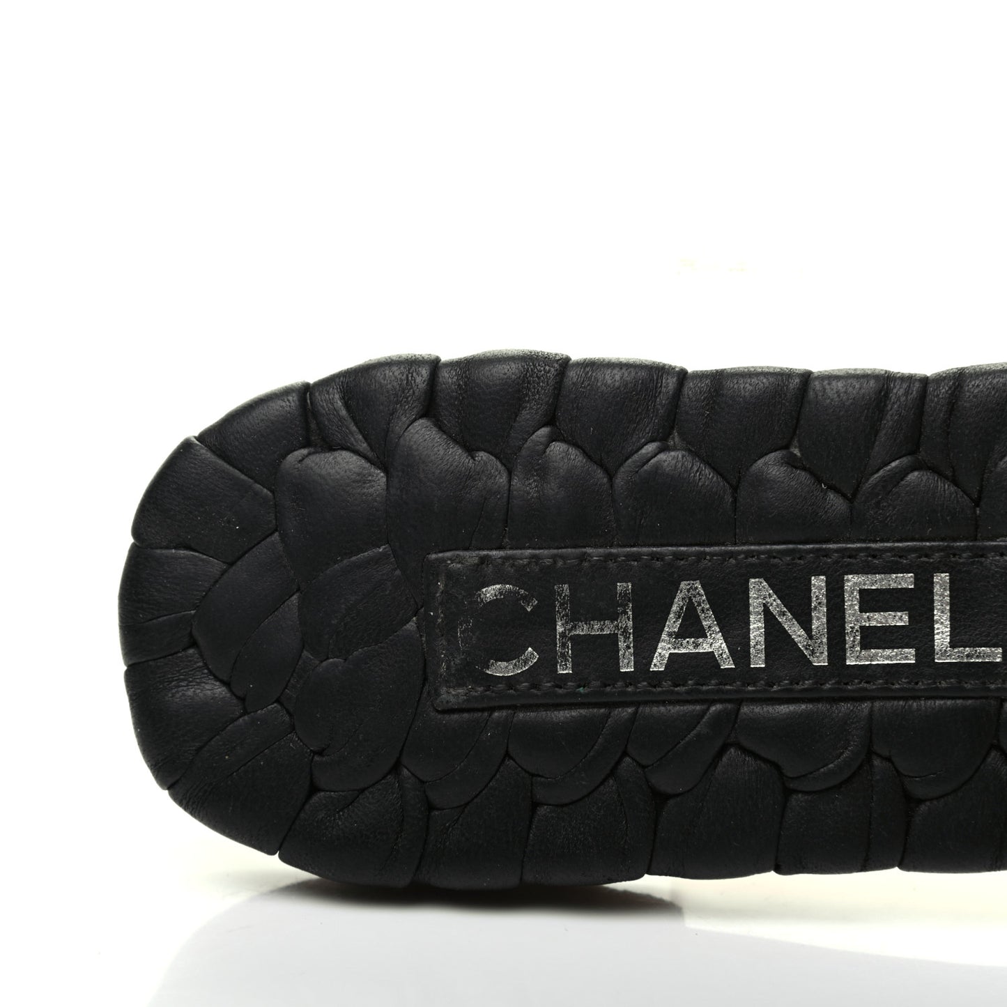 Lambskin Quilted Embroidered CC Mules Sandals 36 Black