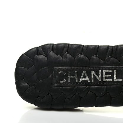 Chanel Lambskin Quilted Embroidered CC Mules Sandals 36 Black 9 of 15