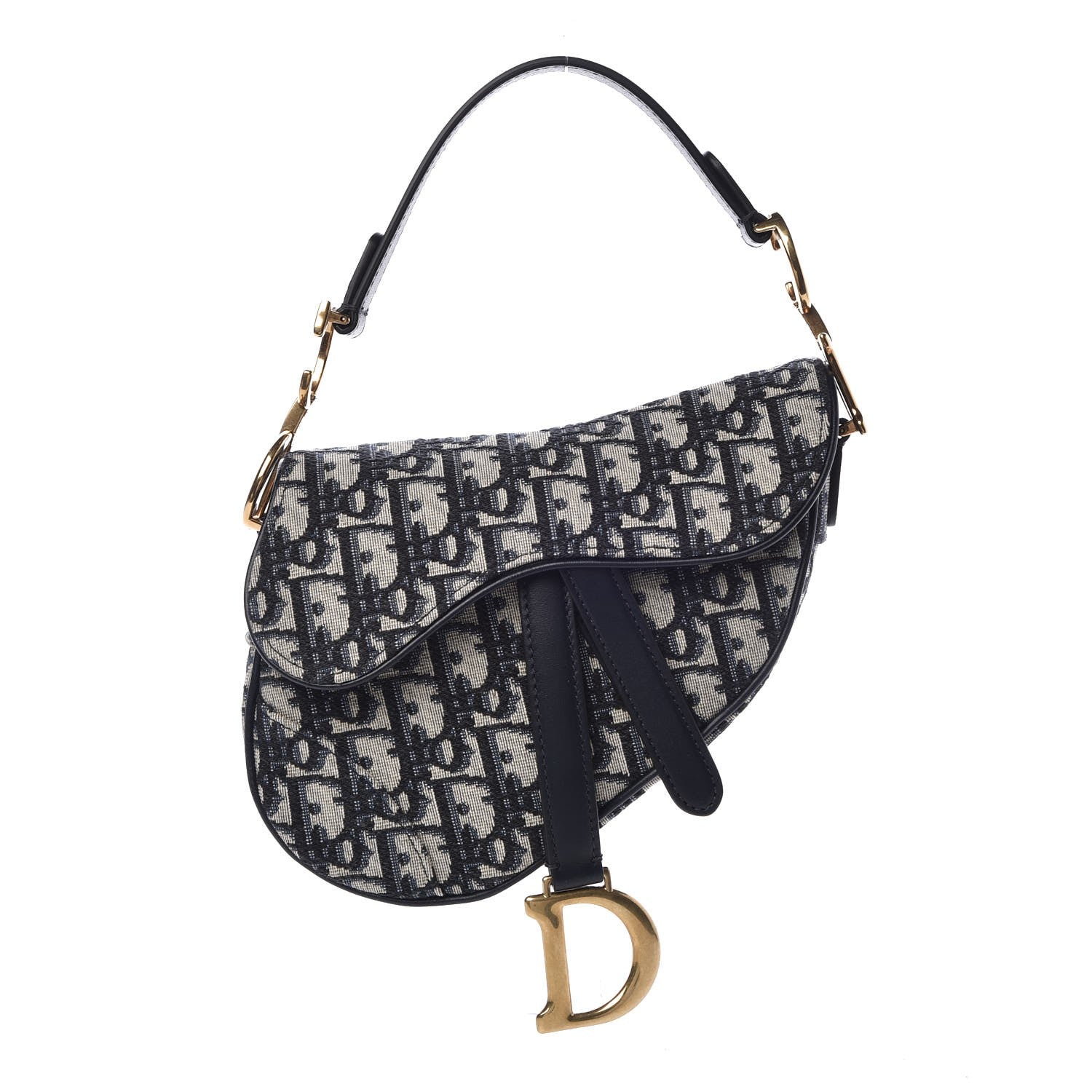 Christian Dior Oblique Mini Saddle Bag Blue 1 of 9