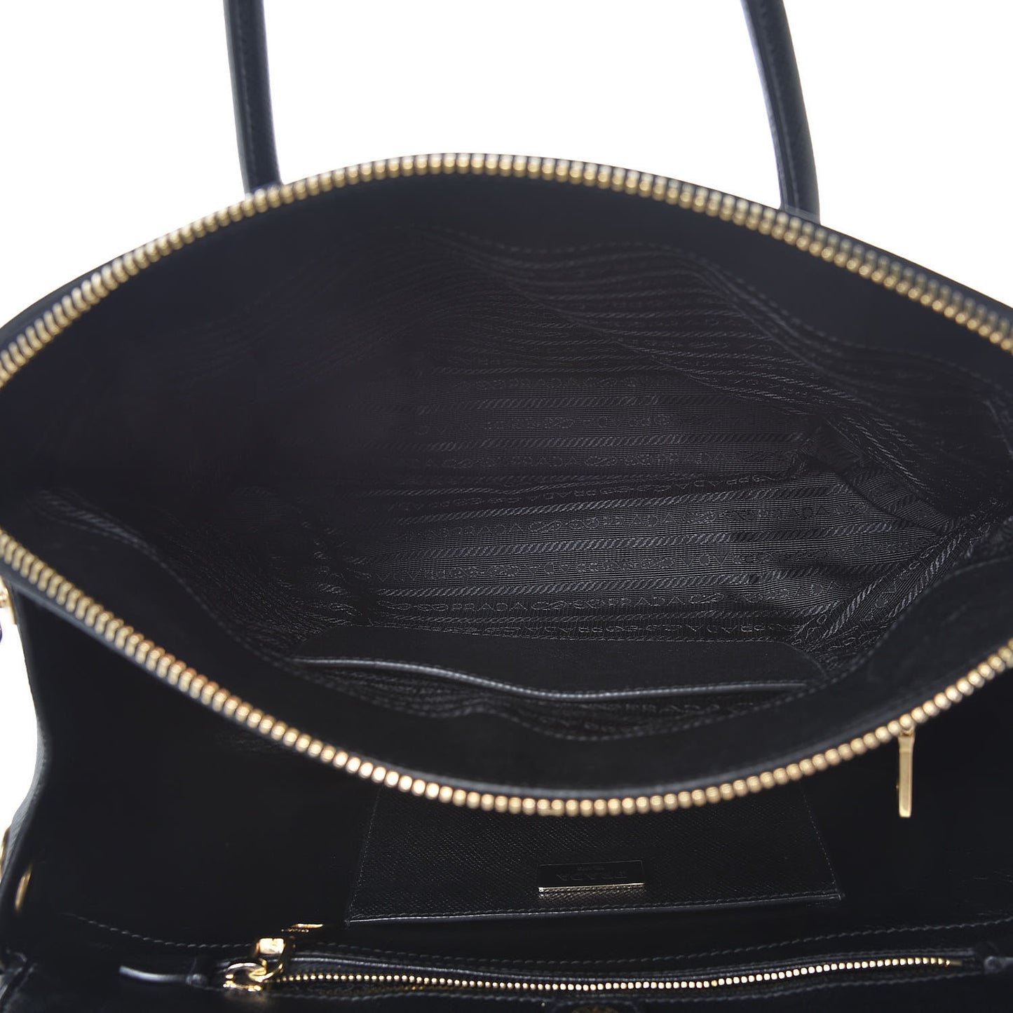 Saffiano Large Double Zip Tote Black