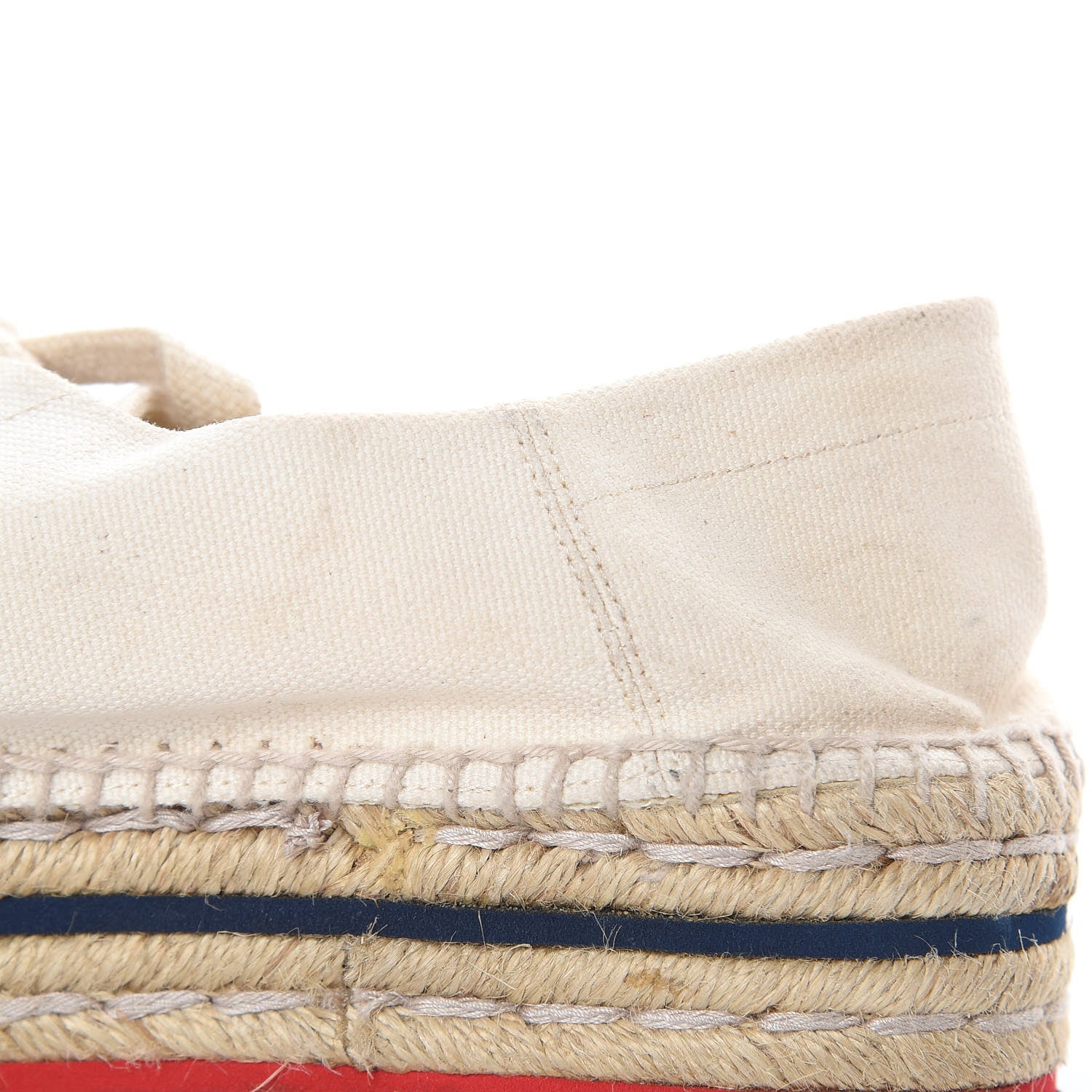 Gucci Canvas Logo Lace-Up Platform Espadrilles 36.5 Greggio Grege 14 of 15