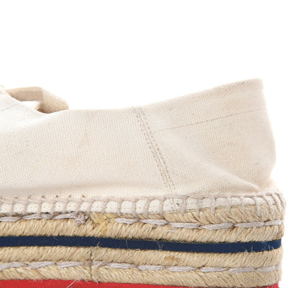Gucci Canvas Logo Lace-Up Platform Espadrilles 36.5 Greggio Grege 14 of 15