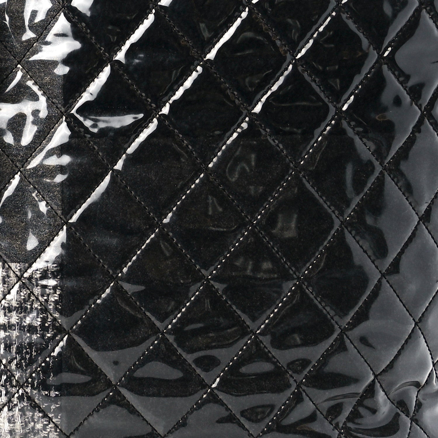 Chanel Vinyl Funny Tweed Patchwork Tote Grey 9 of 12