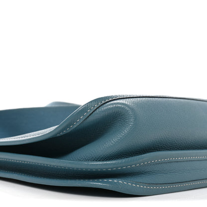 Hermes Taurillon Clemence Evelyne II PM Blue Jean 8 of 9