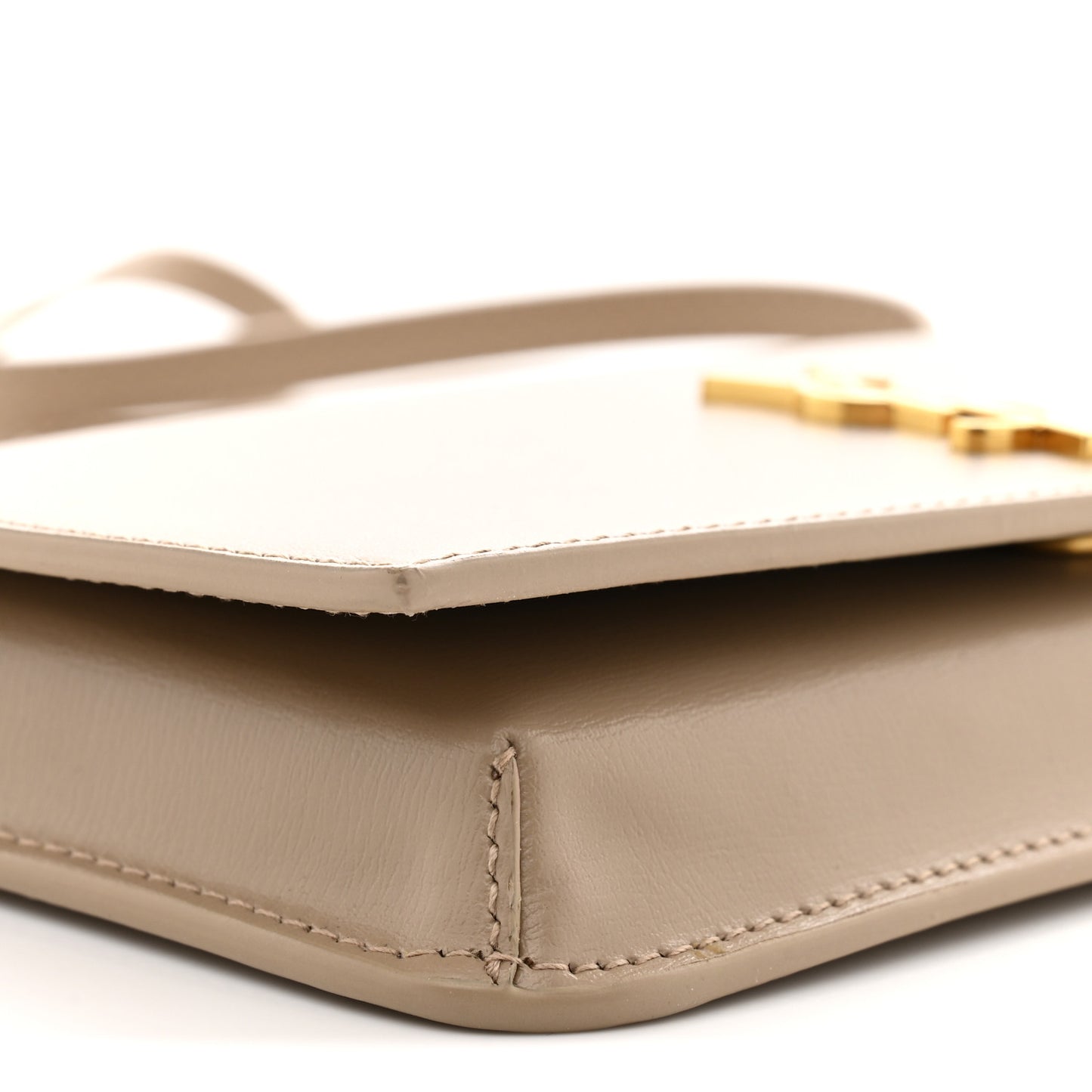 Smooth Calfskin Monogram Phone Holder Crossbody Dark Beige