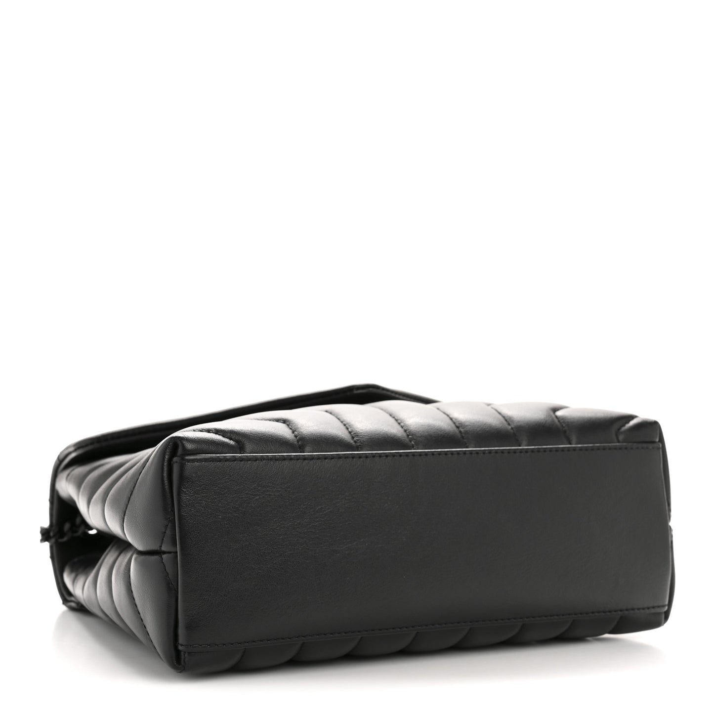 Calfskin Y Quilted Monogram Monochrome Small Loulou Chain Satchel Black
