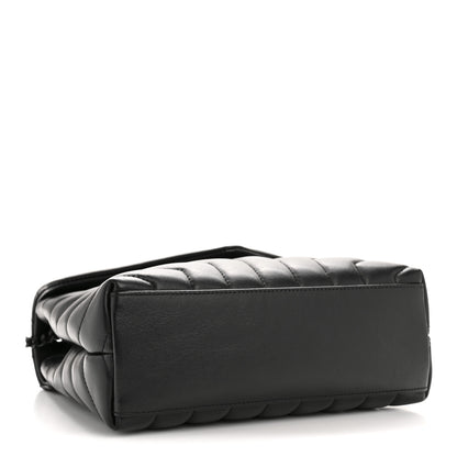 Saint Laurent Calfskin Y Quilted Monogram Monochrome Small Loulou Chain Satchel Black 4 of 12