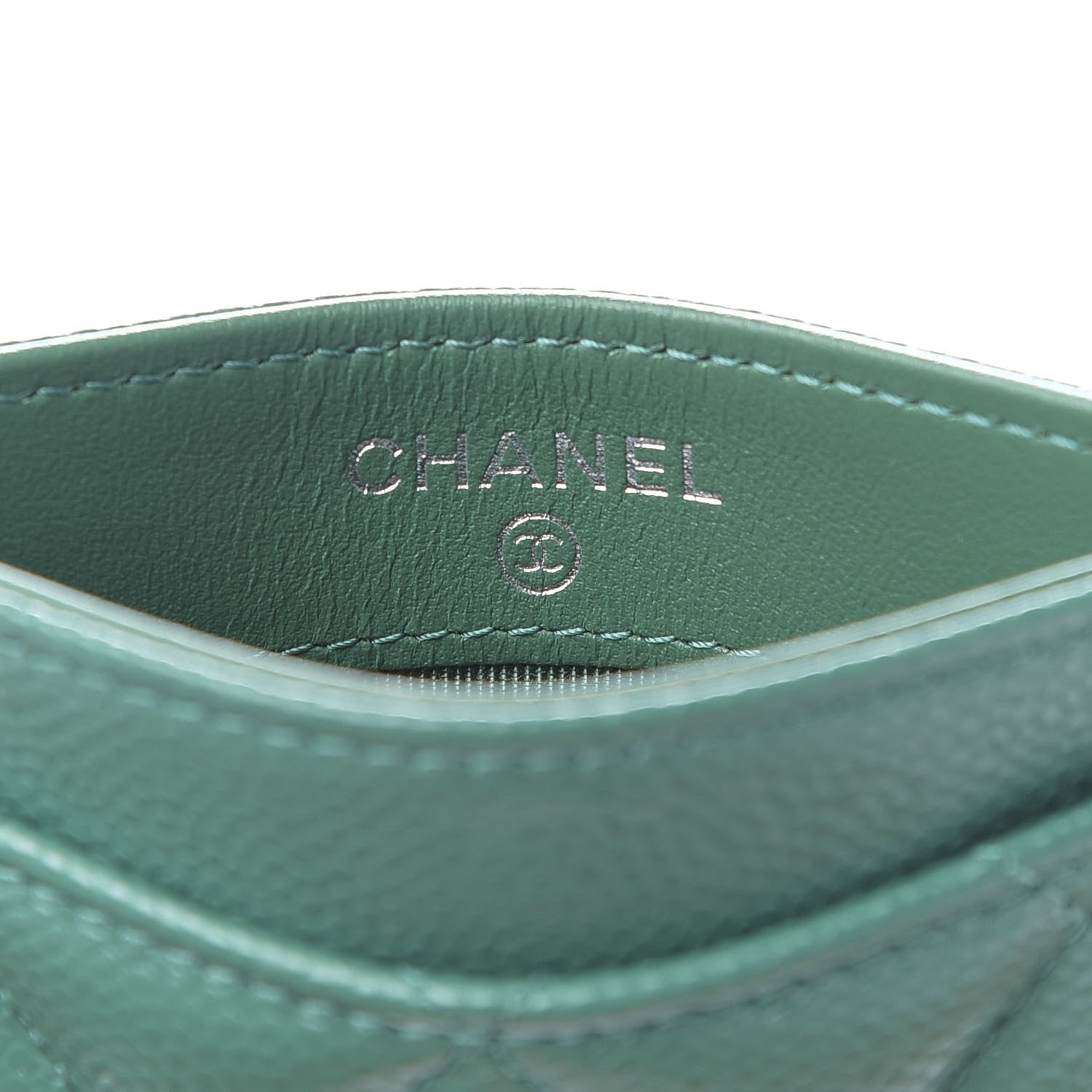 Chanel Caviar Quilted Card Holder Green 6 of 8