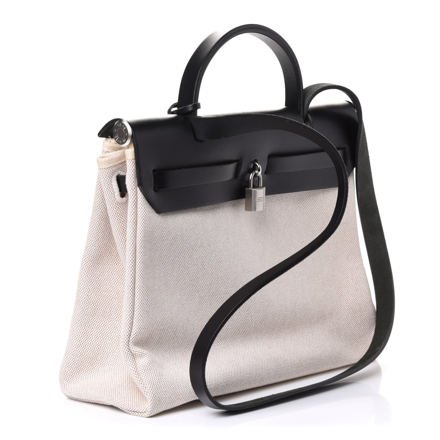 Hermes Toile Vache Herbag 30 PM Black 3 of 9
