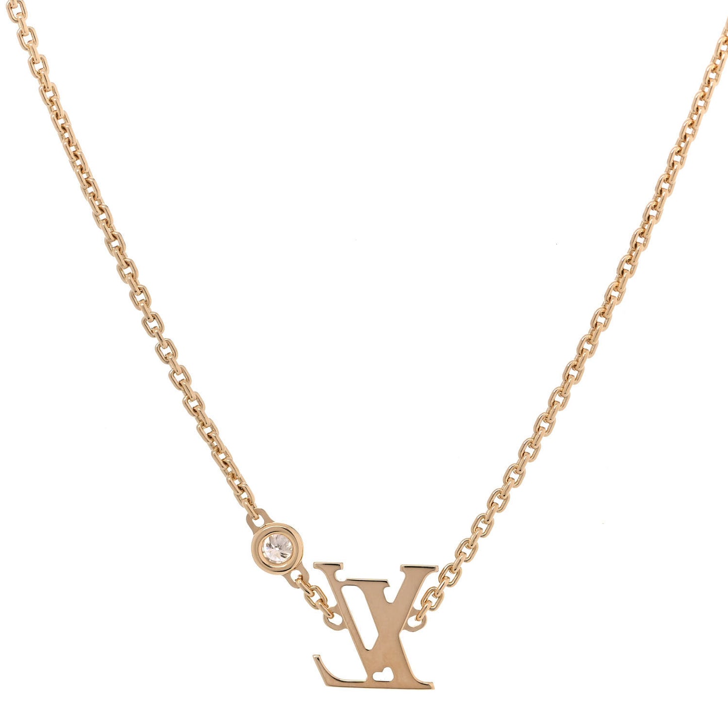18K Yellow Gold Diamond Idylle Blossom LV Pendant Necklace
