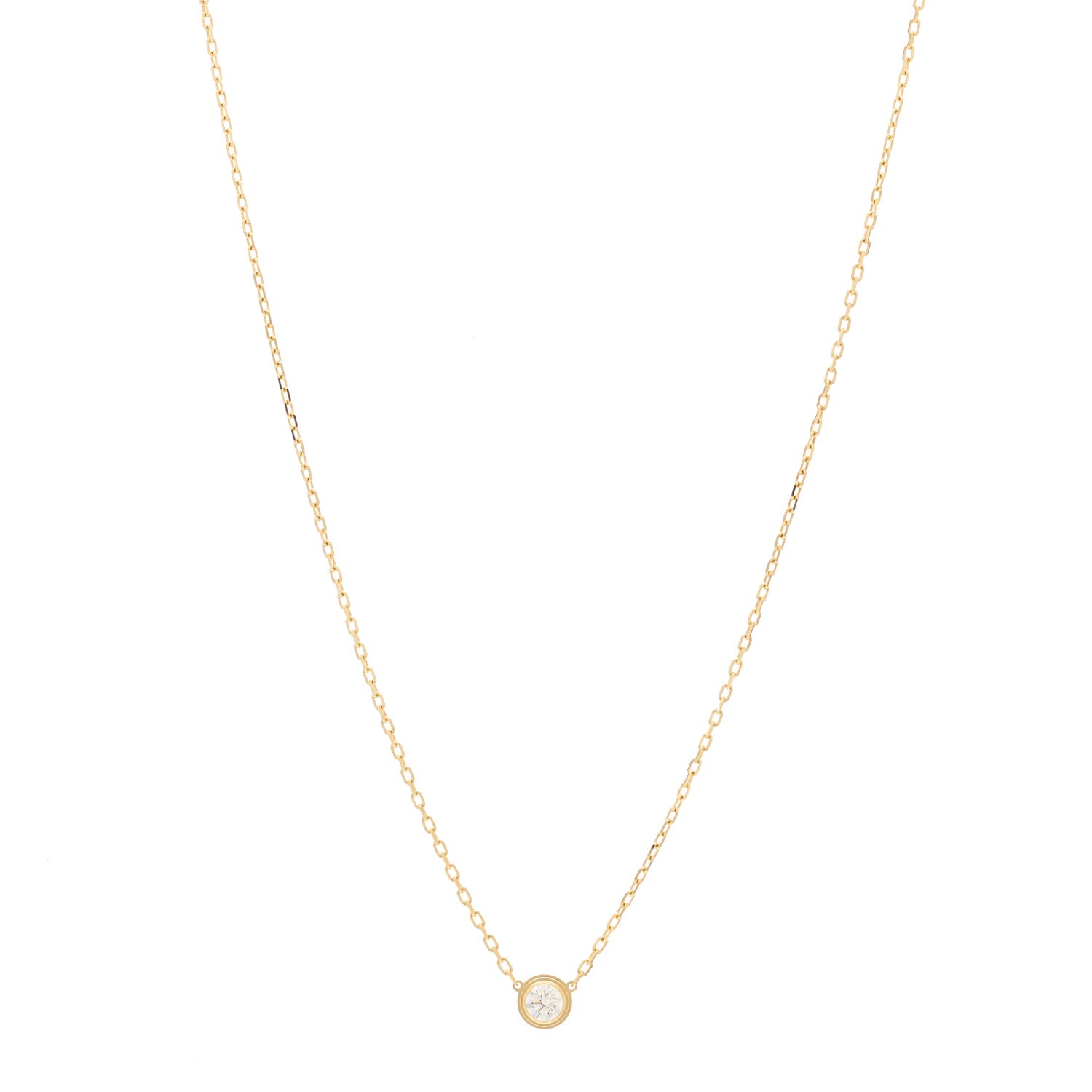 Cartier 18K Yellow Gold Diamond LM D'Amour Pendant Necklace 1 of 6