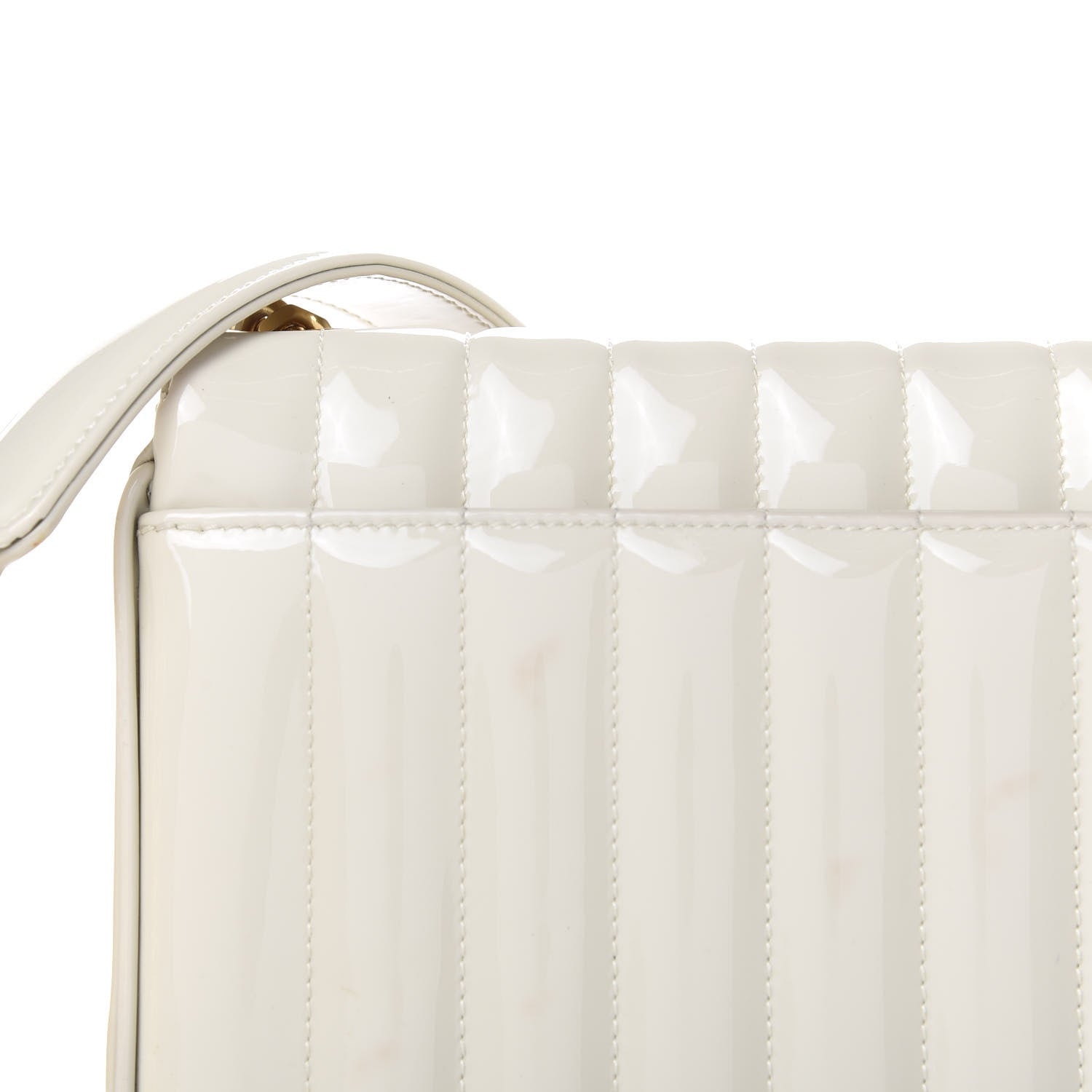 Saint Laurent Patent Calfskin Matelasse Monogram Medium Vicky Chain Bag White 12 of 12