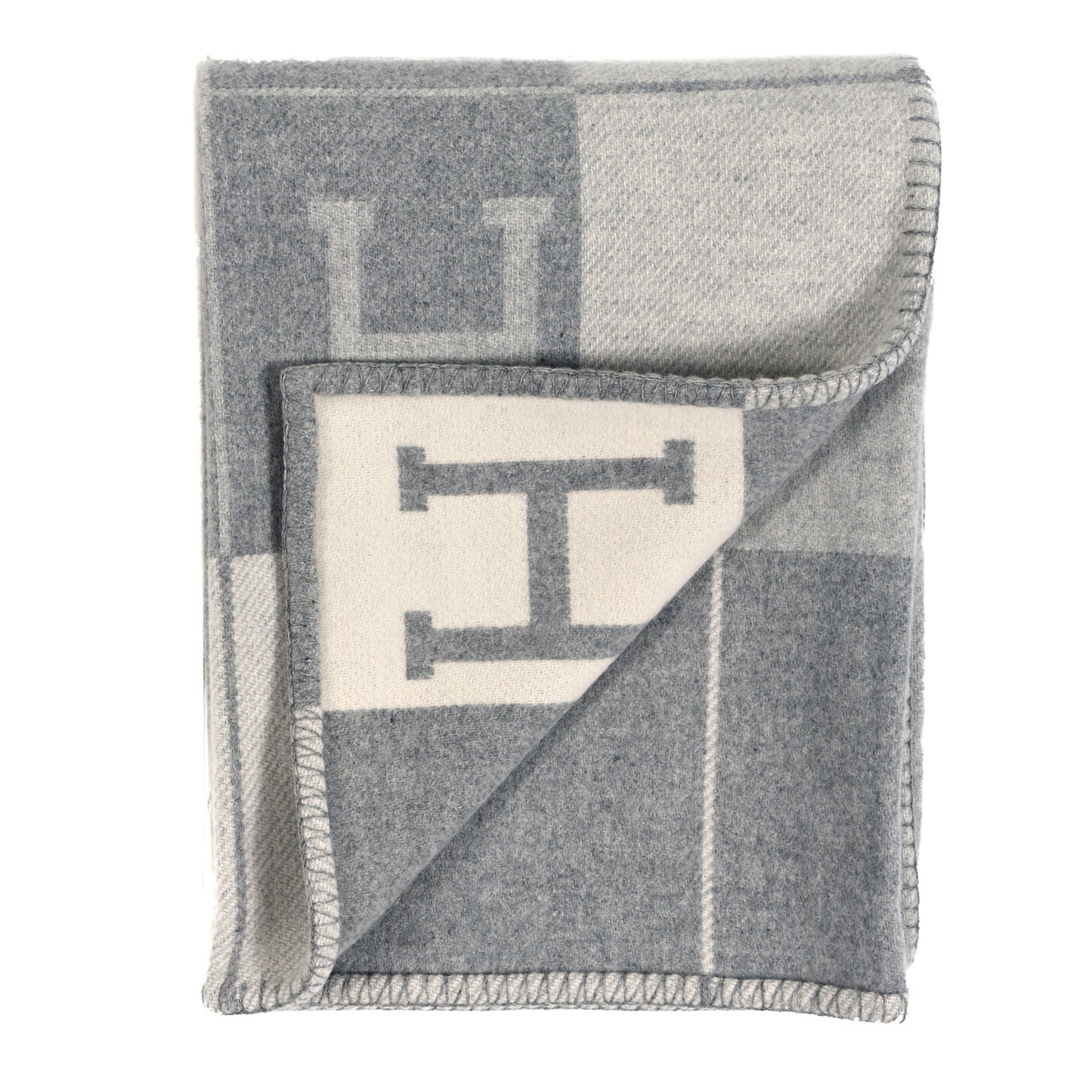Wool Cashmere Avalon III Blanket Ecru Gris Clair