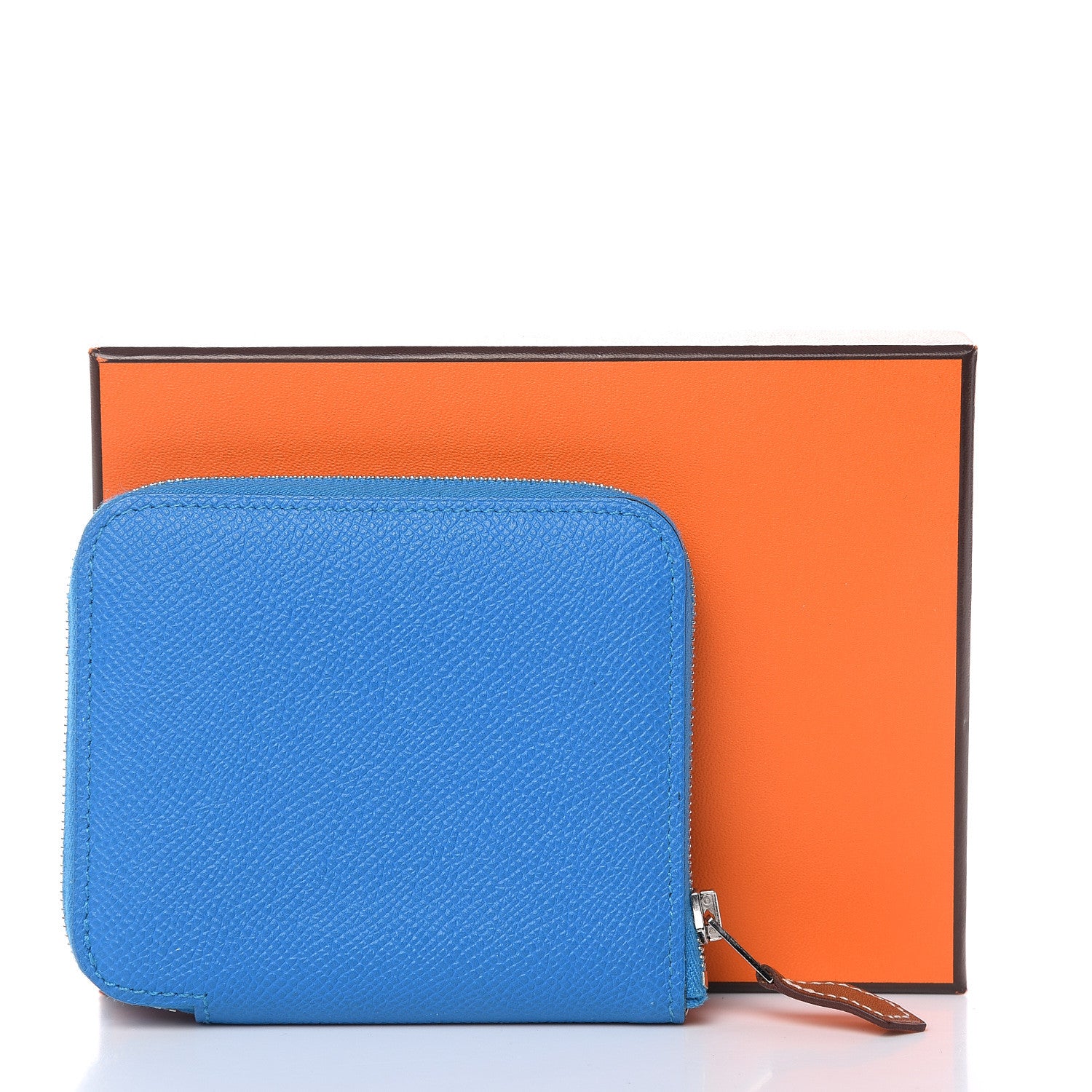 Hermes Epsom Silk'In Compact Wallet Bleu Zanzibar 7 of 7
