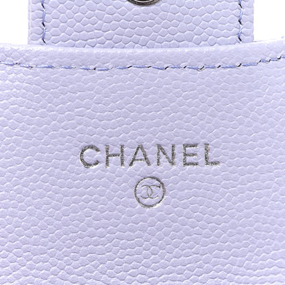 Chanel Caviar Quilted Flap Card Holder Wallet Light Purple 6 of 9