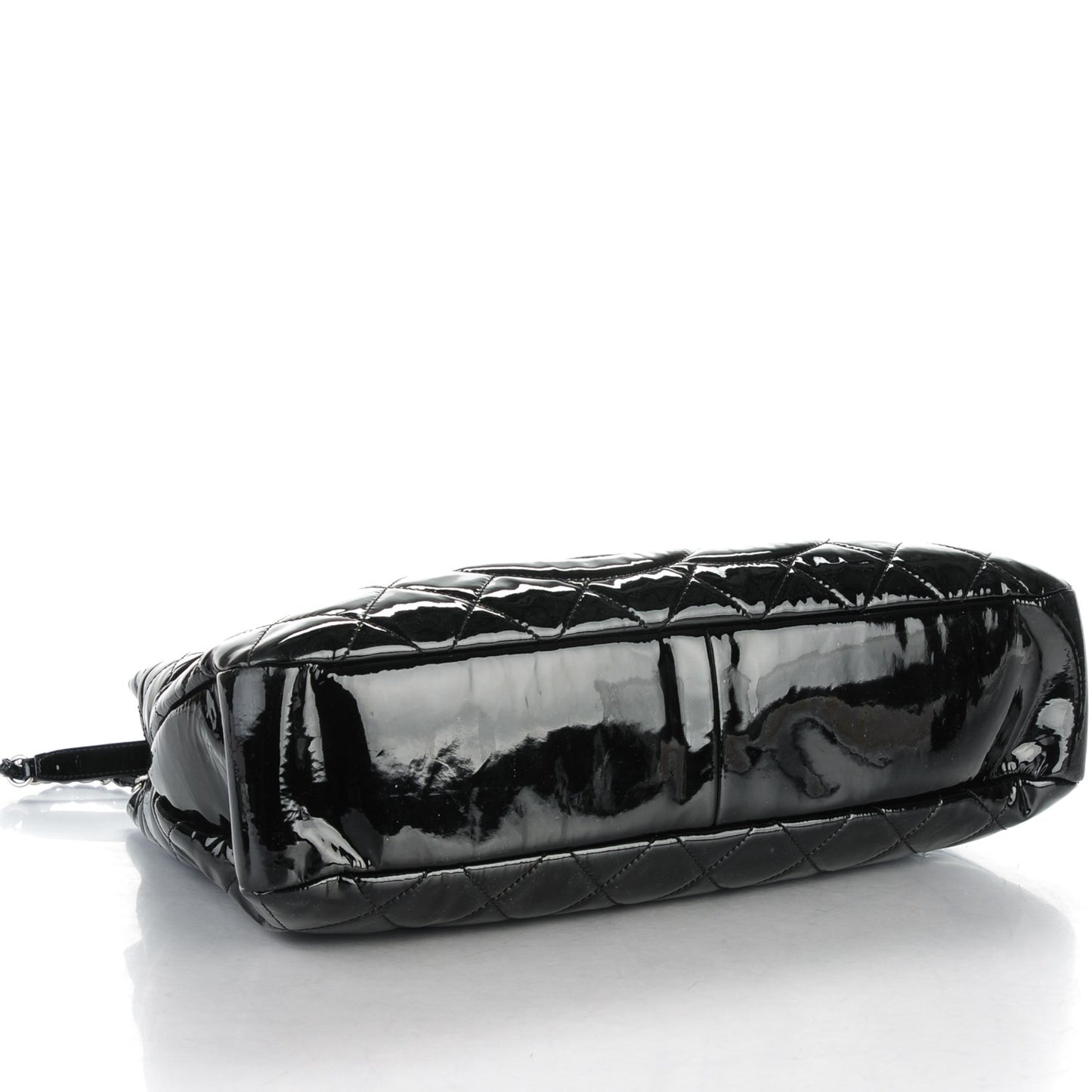 Patent Quilted Timeless CC Soft Tote Black
