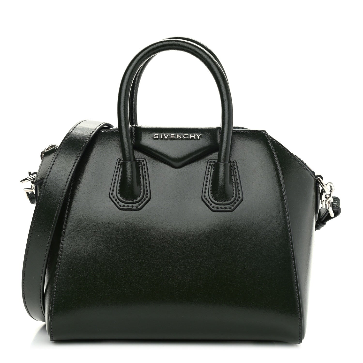 Givenchy Shiny Lord Calfskin Mini Antigona Green Forest 1 of 9