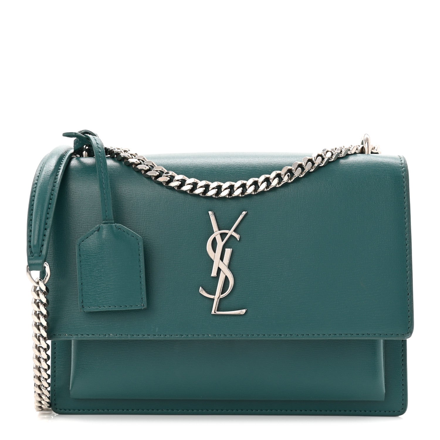 Saint Laurent Calfskin Medium Monogram Sunset Malachite 1 of 10