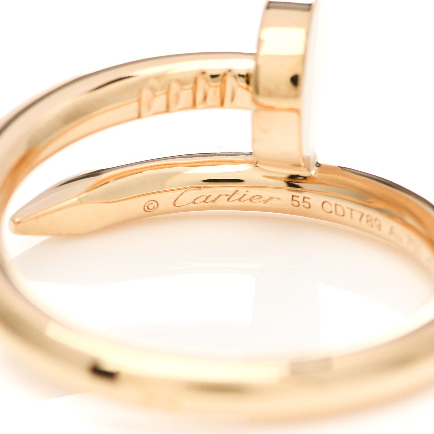 Cartier 18K Yellow Gold Juste Un Clou Ring 55 7.25 4 of 5