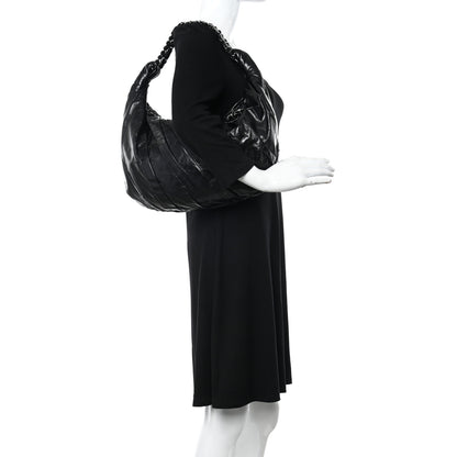 Chanel Glazed Calfskin Twisted Hobo Black 2 of 11