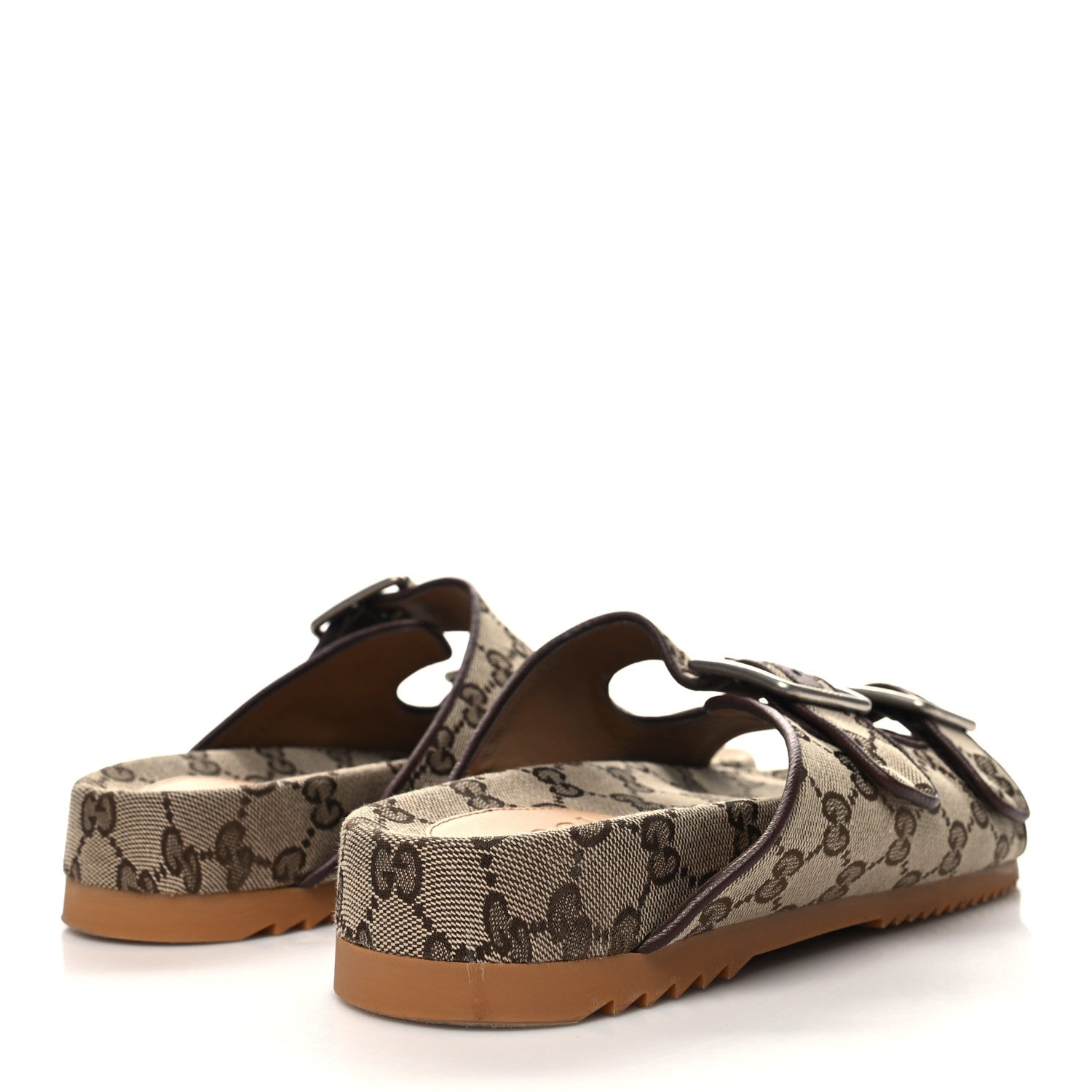 Gucci GG Monogram Lavaredo Eco Fabric Mens Slide Sandals With Straps 6 Beige Ebony Light Brown 4 of 8