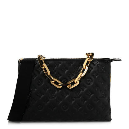 Louis Vuitton Lambskin Embossed Monogram Coussin MM Black 1 of 9