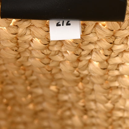 Prada Yarn Raffia Effect Crochet Embroidered Logo Tote Naturale 7 of 10