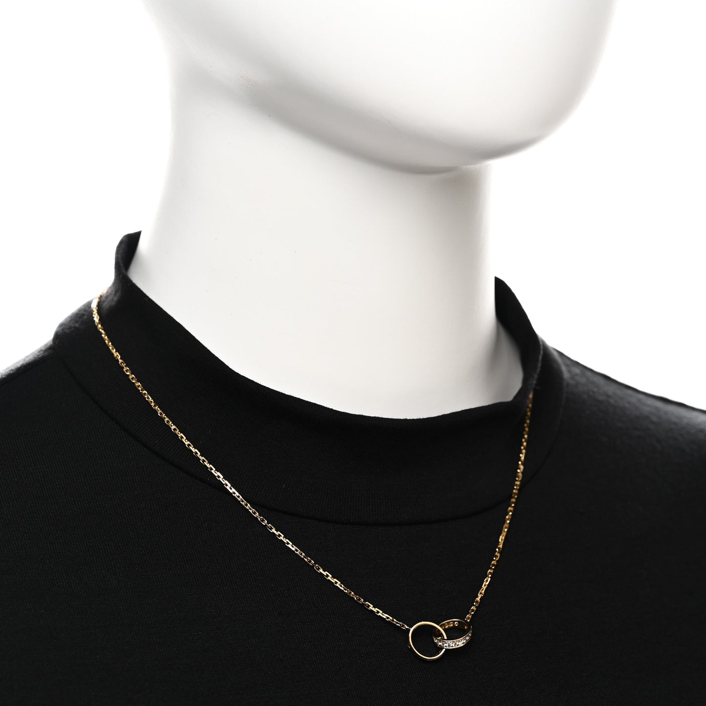 18K Yellow Gold Diamond Interlocking LOVE Necklace