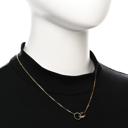 Cartier 18K Yellow Gold Diamond Interlocking LOVE Necklace 2 of 8