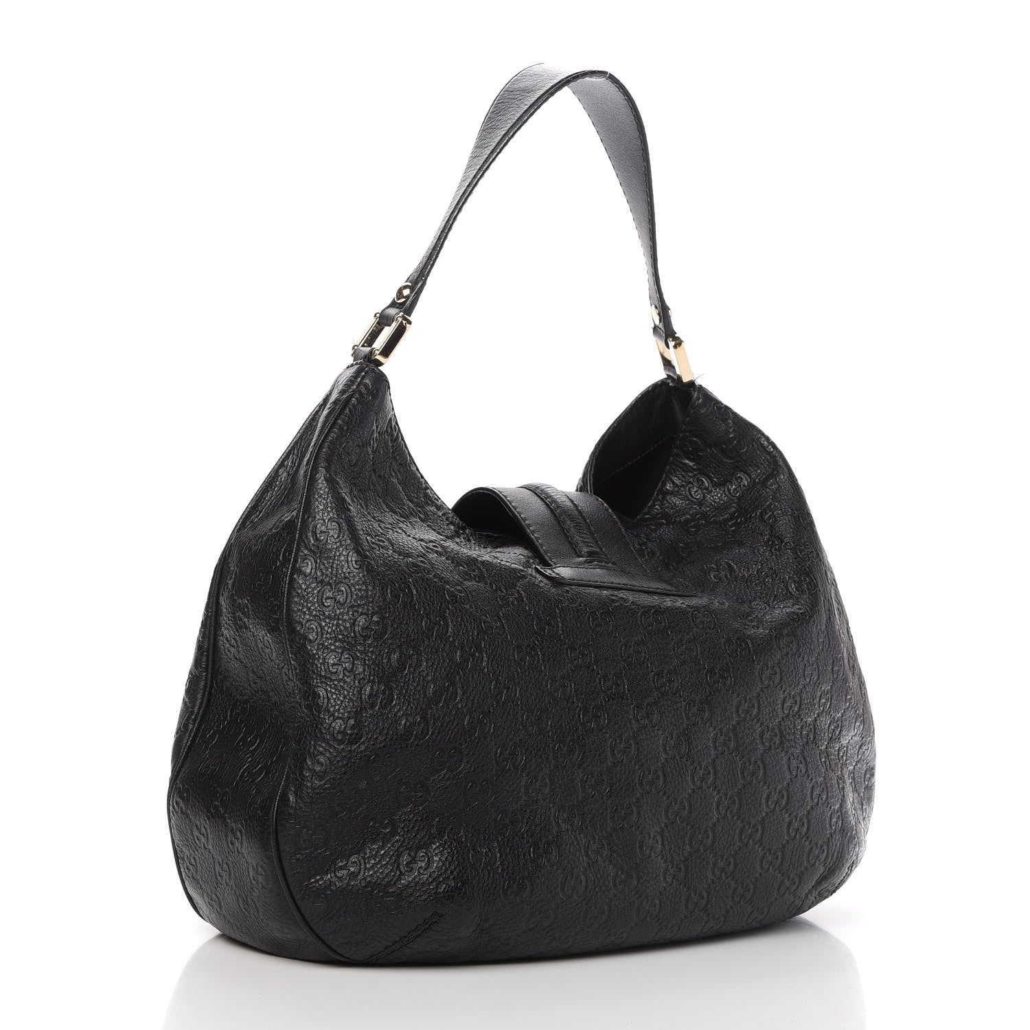 Gucci Guccissima Large New Ladies Web Hobo Black 3 of 11