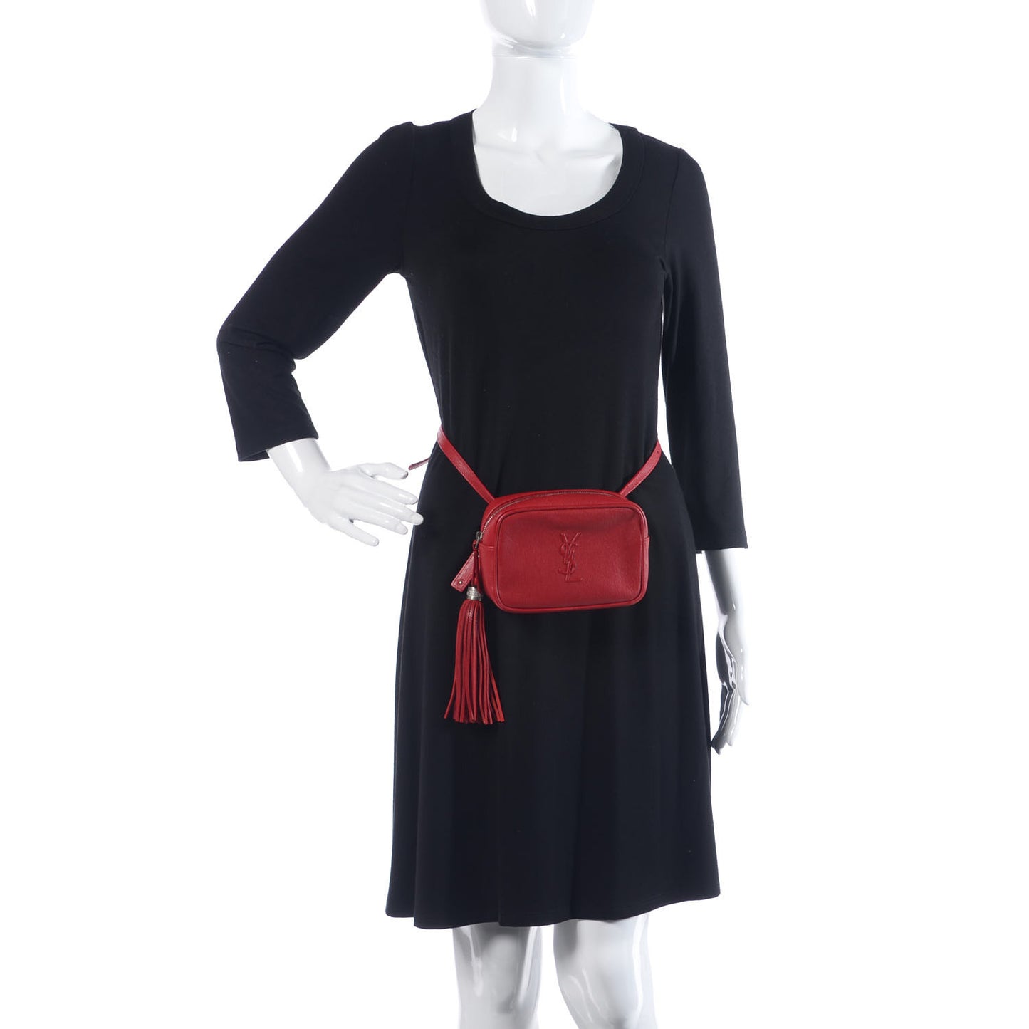 Lambskin Monogram Lou Belt Bag Red