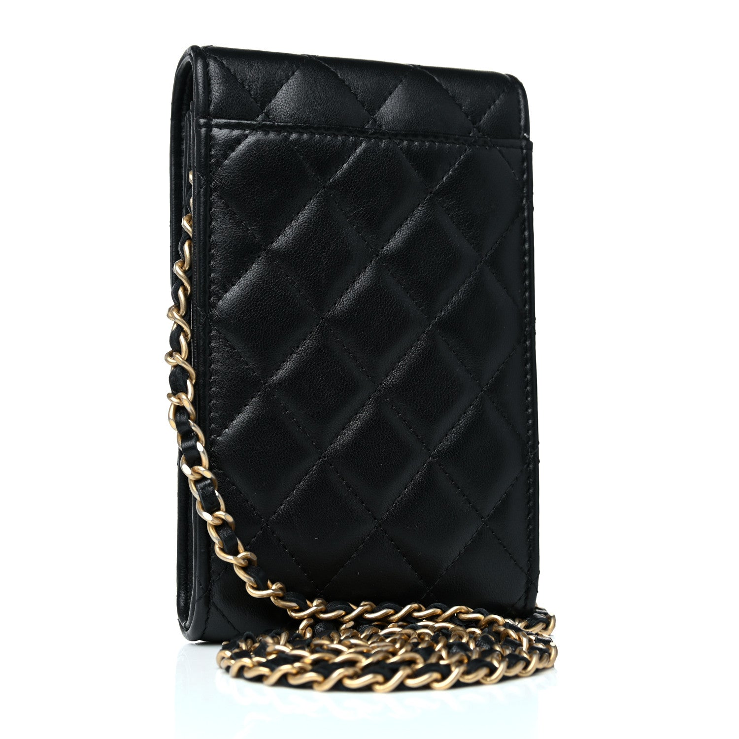 Chanel Lambskin Quilted Lucky Charm Phone Holder Black 2 of 11