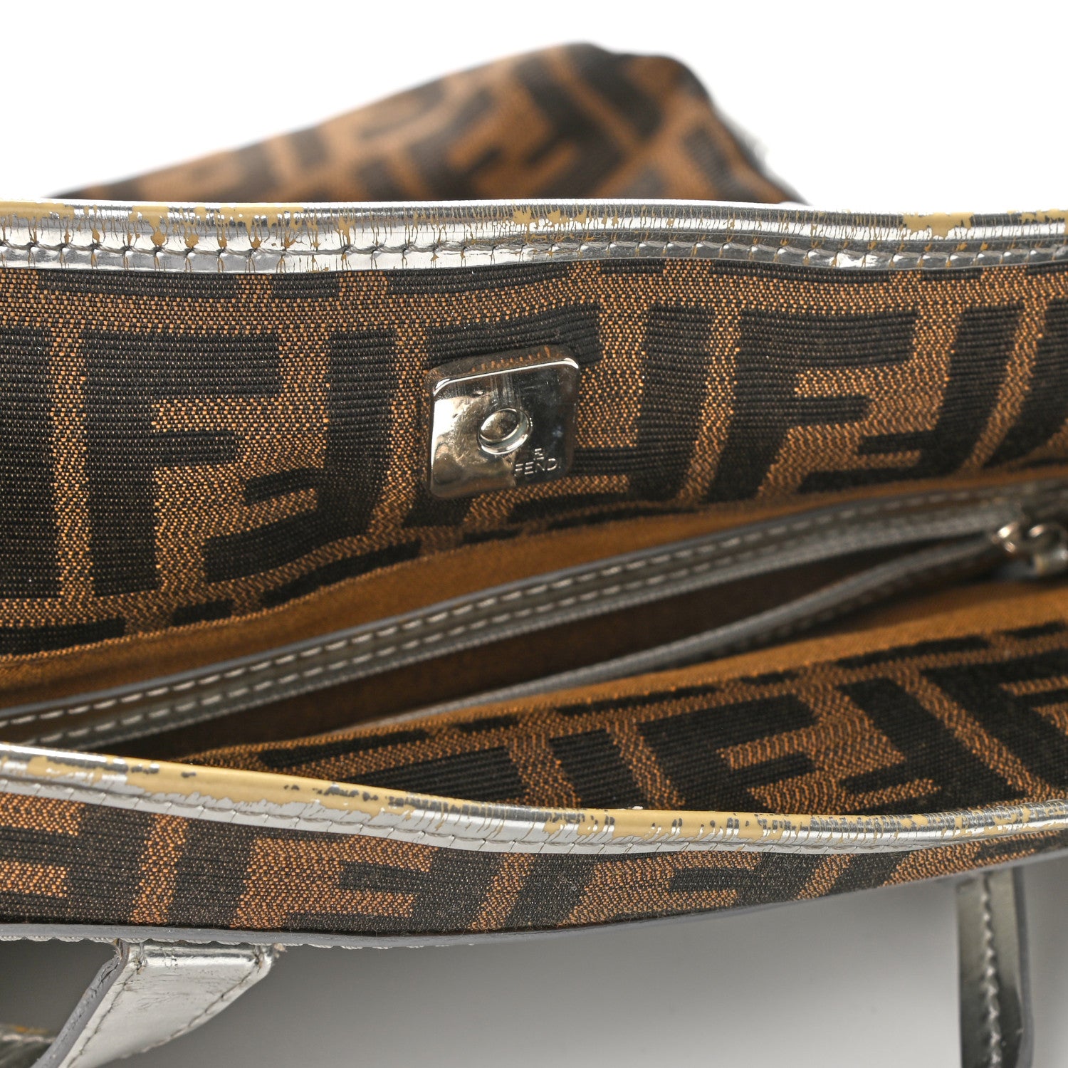 Fendi Zucca Shopper Tote Tobacco Argento 13 of 15