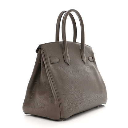 Hermes Taurillon Clemence Birkin 30 Etain 3 of 14