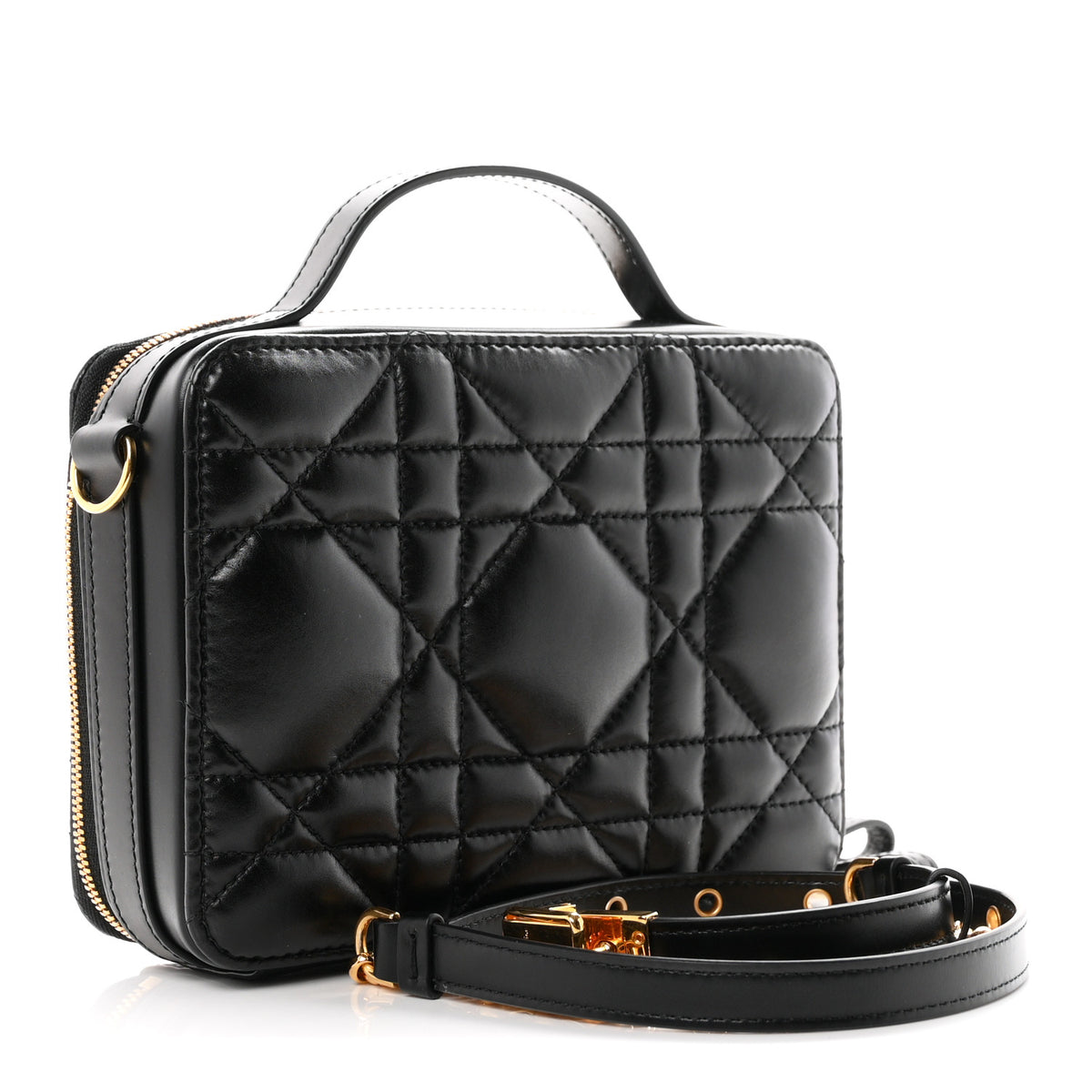Christian Dior Calfskin Macrocannage Caro Box Bag Black 3 of 10