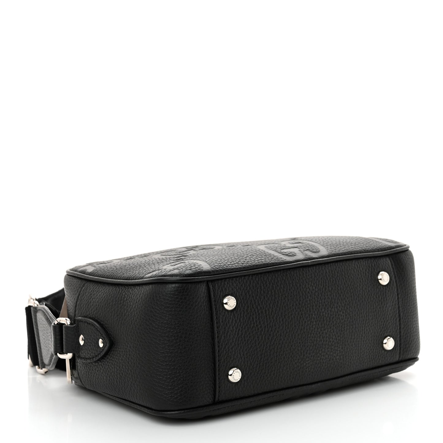Piuma Calfskin Jumbo GG Embossed Medium Messenger Bag Black