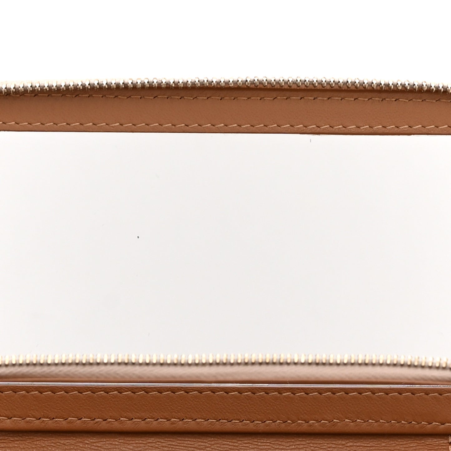 Lambskin Quilted Small Top Handle Vanity Case With Chain Beige