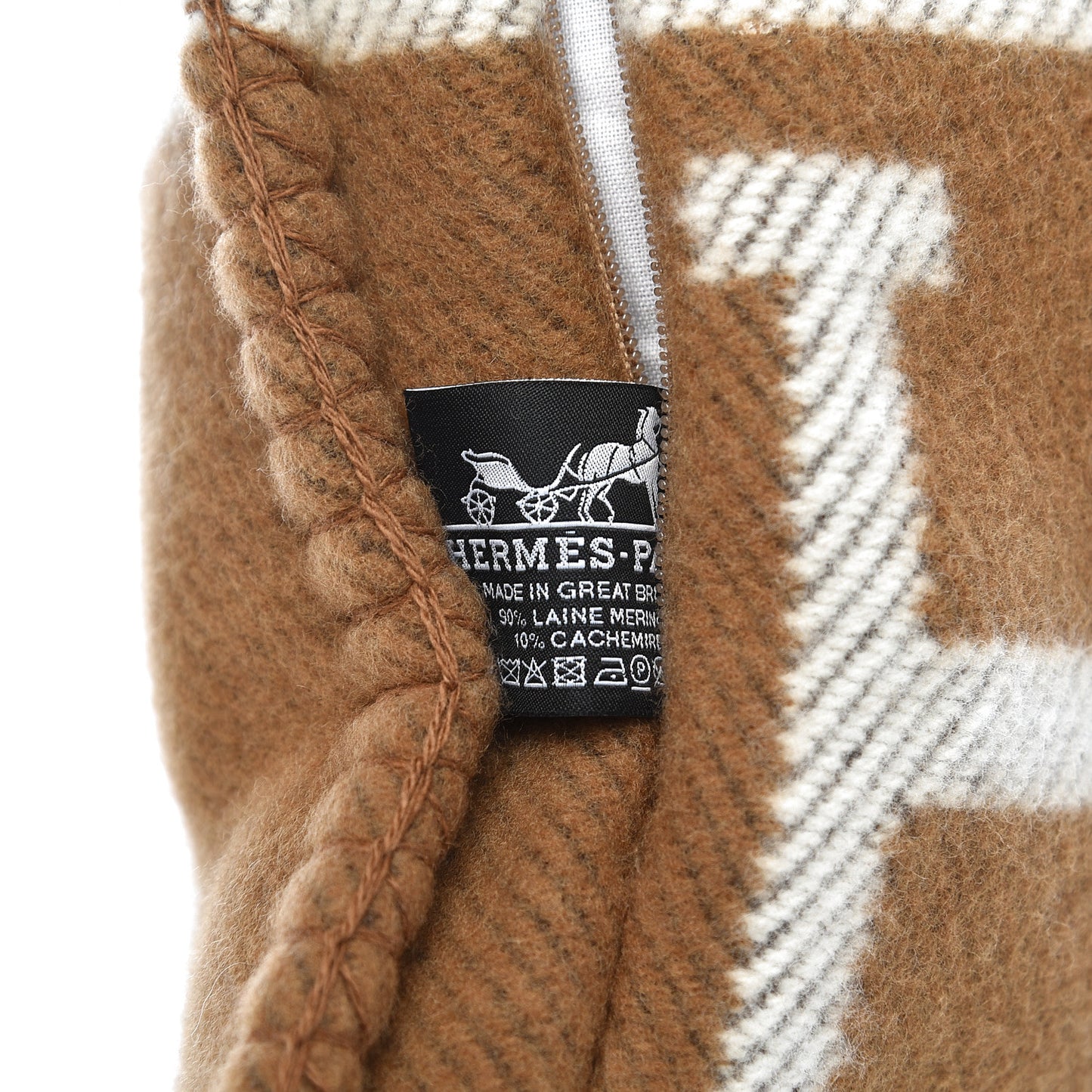 Wool Cashmere Avalon Pillow PM Ecru Camel