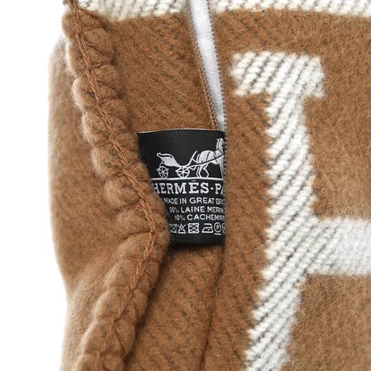Hermes Wool Cashmere Avalon Pillow PM Ecru Camel 4 of 4