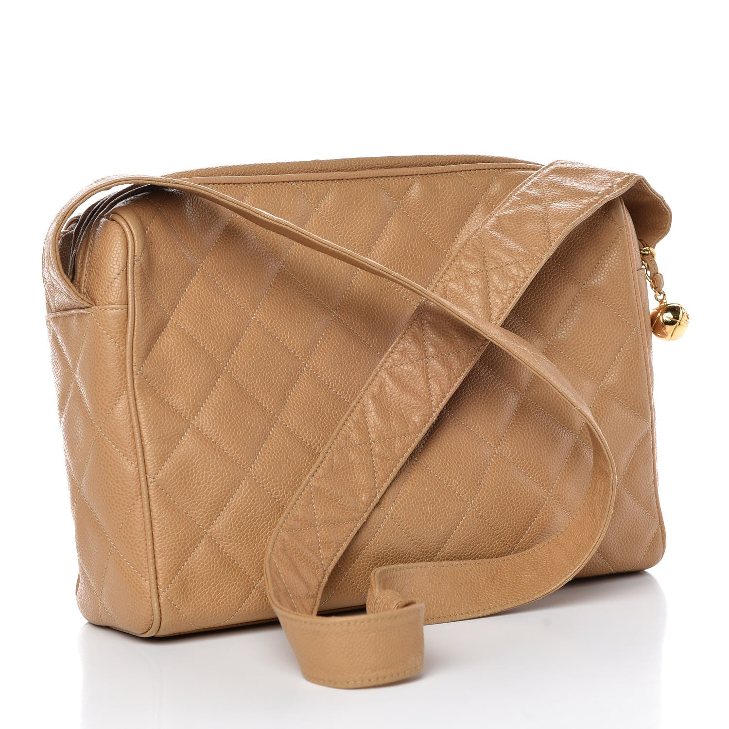 Chanel Caviar Quilted Flap Shoulder Bag Beige 3 of 13
