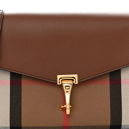 Burberry Derby Calfskin House Check Small Macken Crossbody Bag Tan 7 of 9