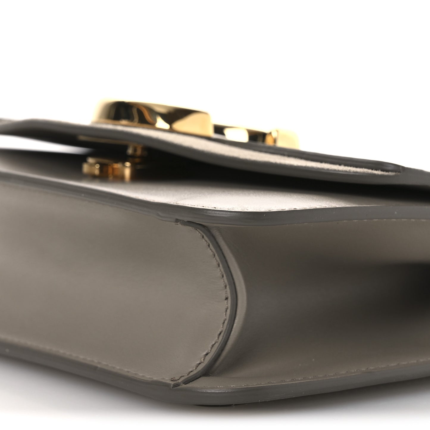 Calfskin Suede C Clutch With Chain Motty Grey