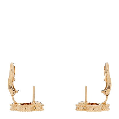 Van Cleef & Arpels 18K Yellow Gold Carnelian Vintage Alhambra Earrings 3 of 5