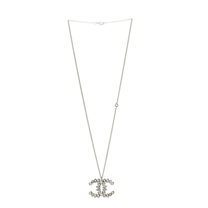 Chanel Crystal Pearl CC Pendant Necklace Gold 2 of 6