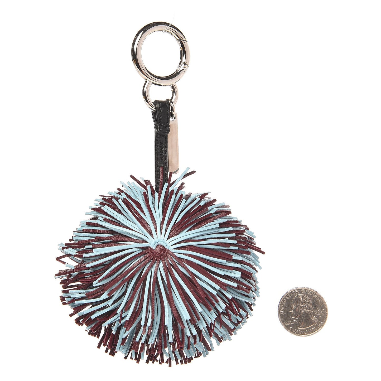 Shiny Nappa Faces Fringe Bag Bug Charm Bordeaux Multicolor