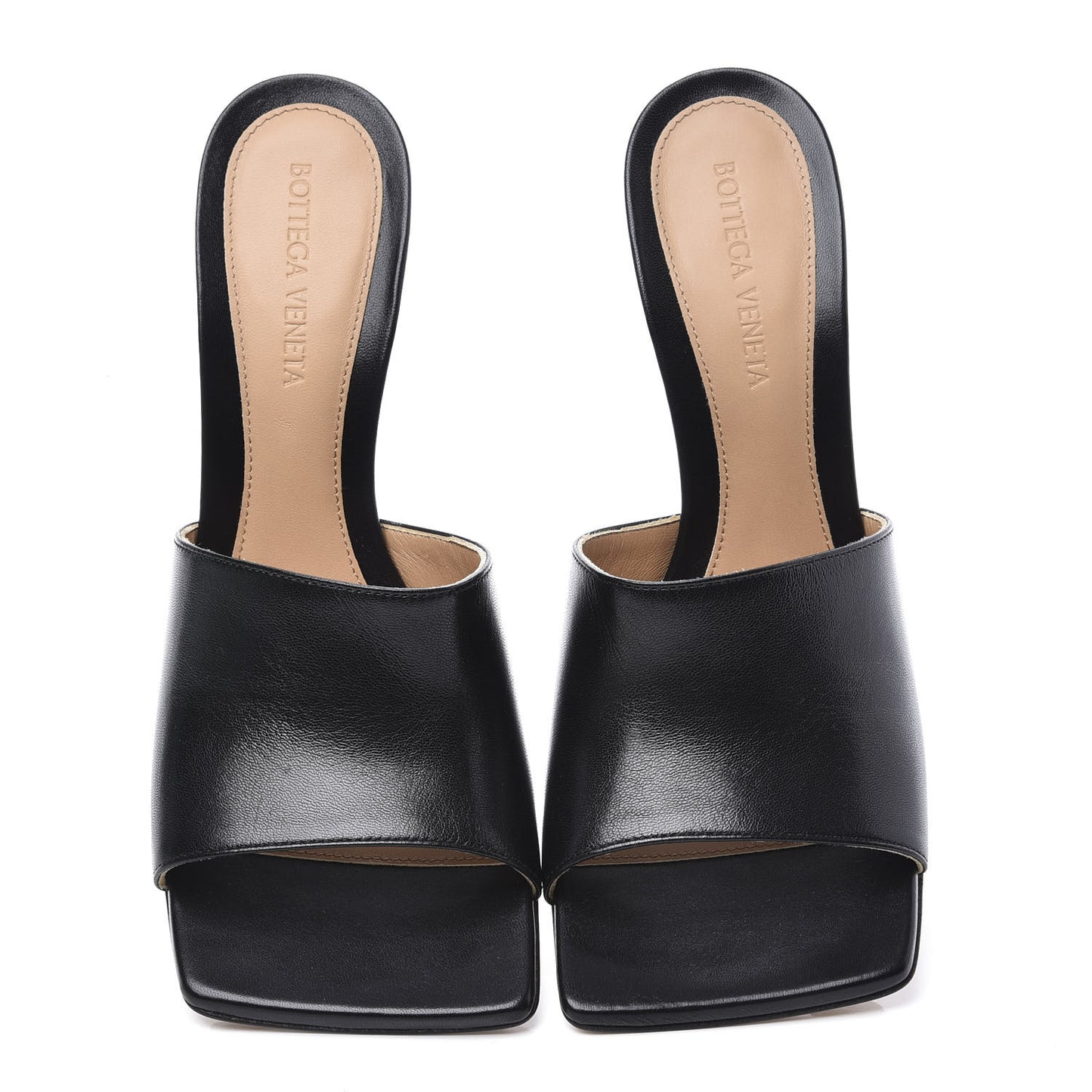 Lambskin Stretch Mule Sandals 38 Black