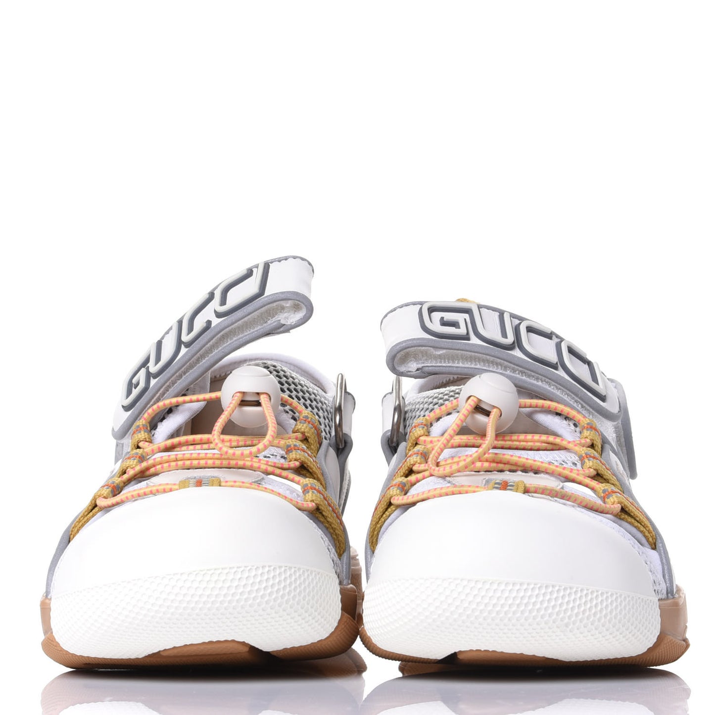 Mesh Fabric Tinsel Sport Sandals 37 White Silver